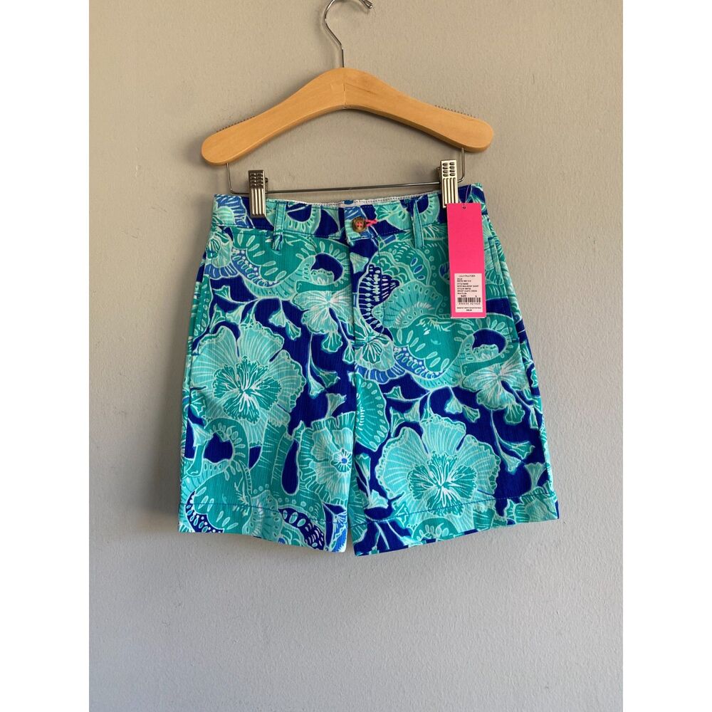 NWT Lilly Pulitzer Boys Beaumont Shorts in Bright Agate Green,Mint to Be sz 5
